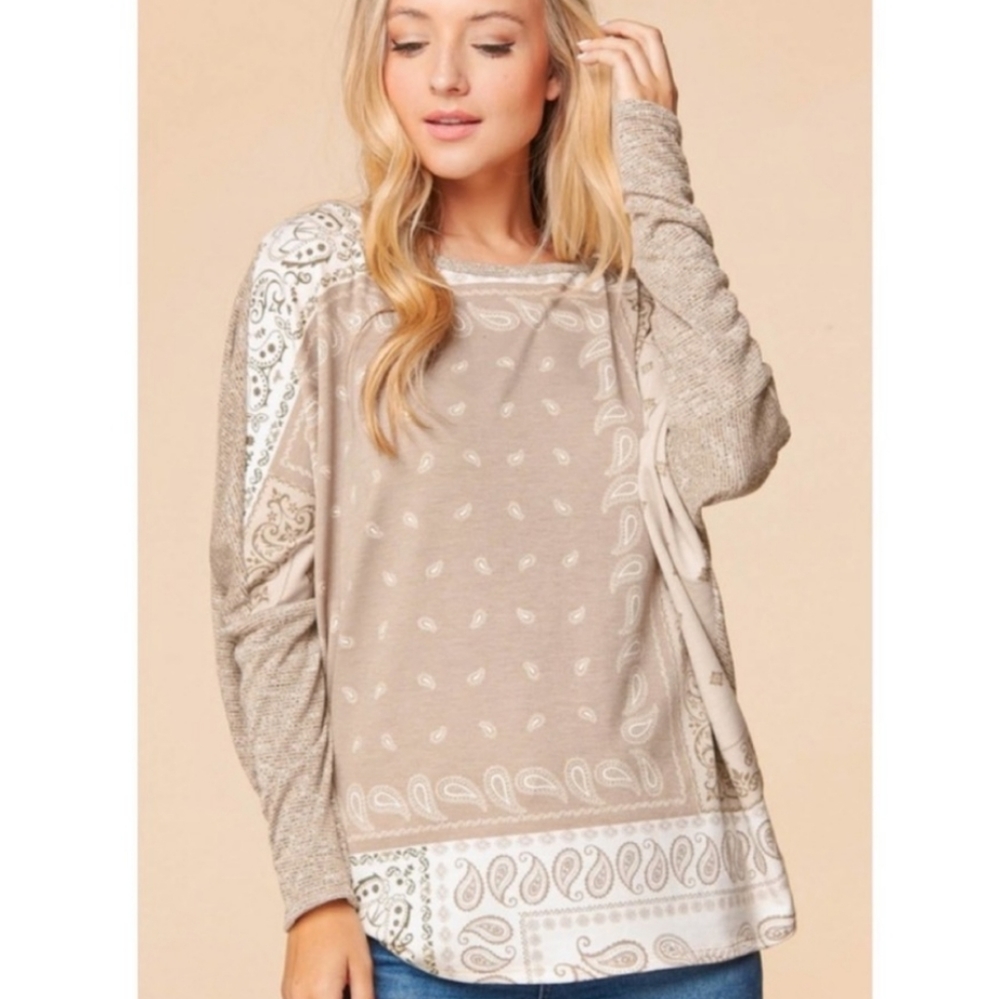 Paisley patchwork dolman top
